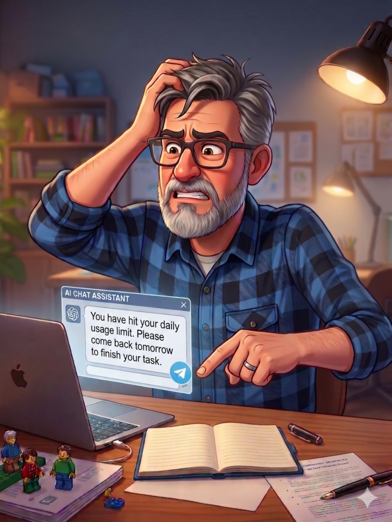 Frustrated user who ran out of AI usage
