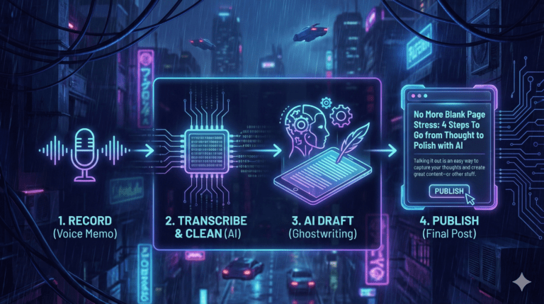 No More Blank Page Stress: 4 Steps To Go from Scattered Thoughts to Polished Post with AI