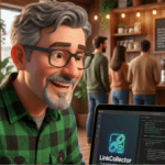 Happy man with laptop